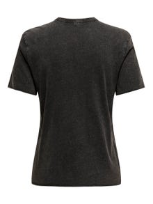 ONLY O-hals t-shirt med print -Black - 15307412