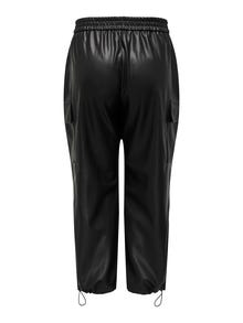 ONLY Curvy imiterede læder bukser -Black - 15307481