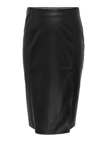 ONLY Curvy faux læder nederdel -Black - 15307489