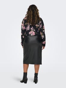 ONLY Curvy faux læder nederdel -Black - 15307489