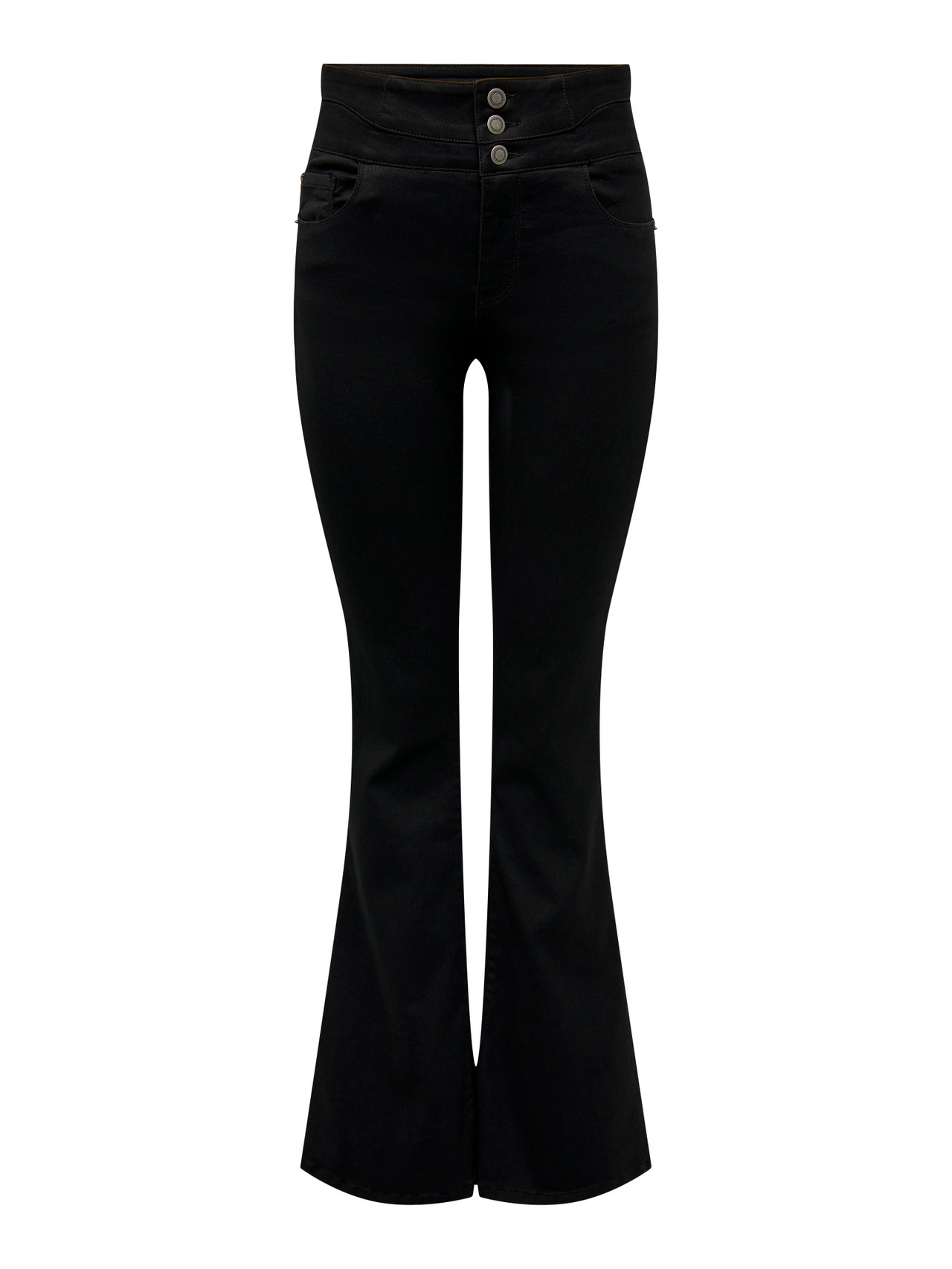 ONLY ONLCHERYL High waist Flared Fit Jeans -Black Denim - 15307601