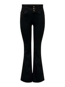 ONLY ONLCHERYL High waist Flared Fit Jeans -Black Denim - 15307601