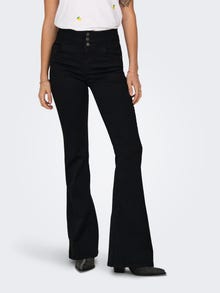 ONLY ONLCHERYL High waist Flared Fit Jeans -Black Denim - 15307601