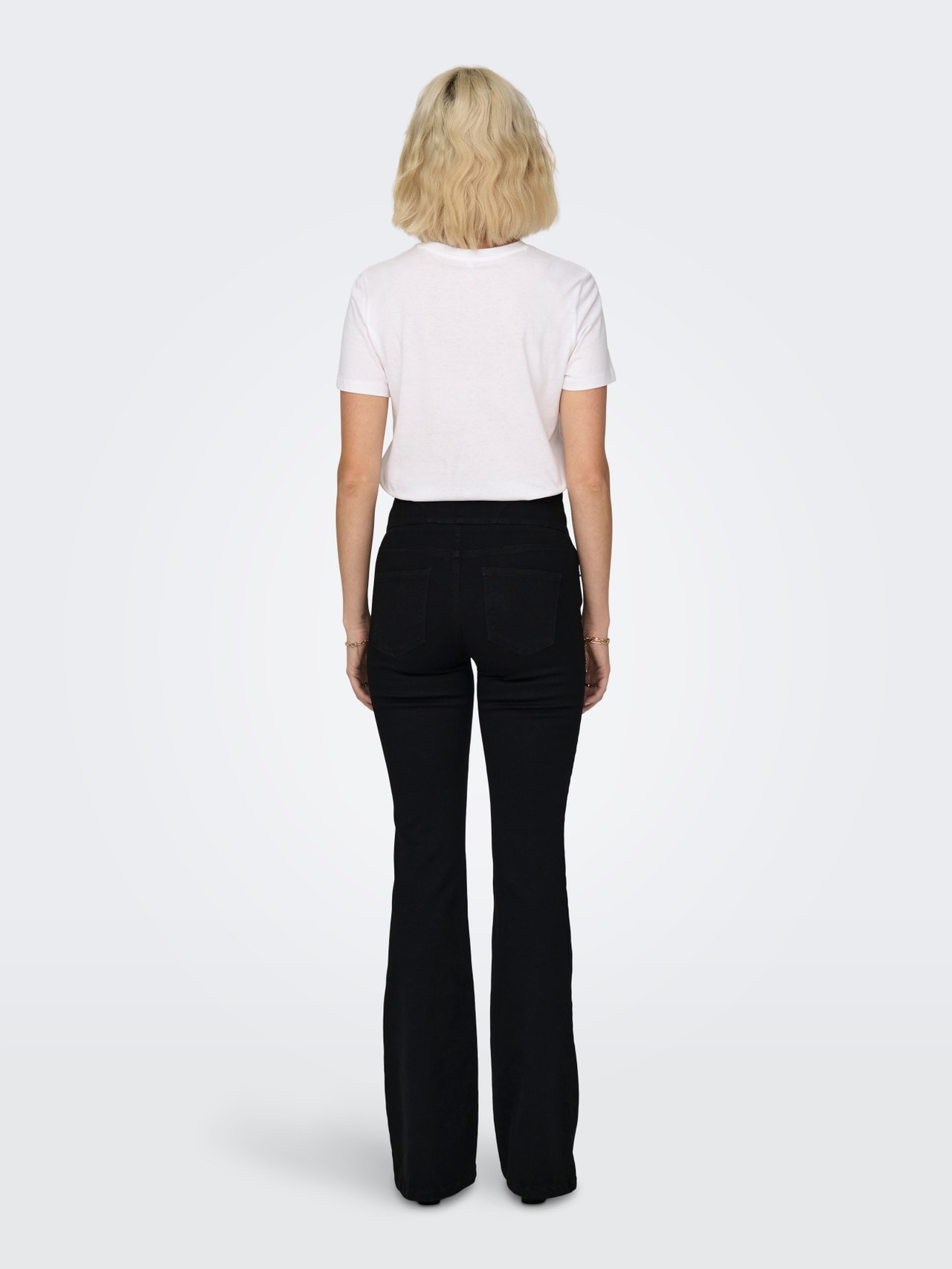 ONLY ONLCHERYL High waist Flared Fit Jeans -Black Denim - 15307601