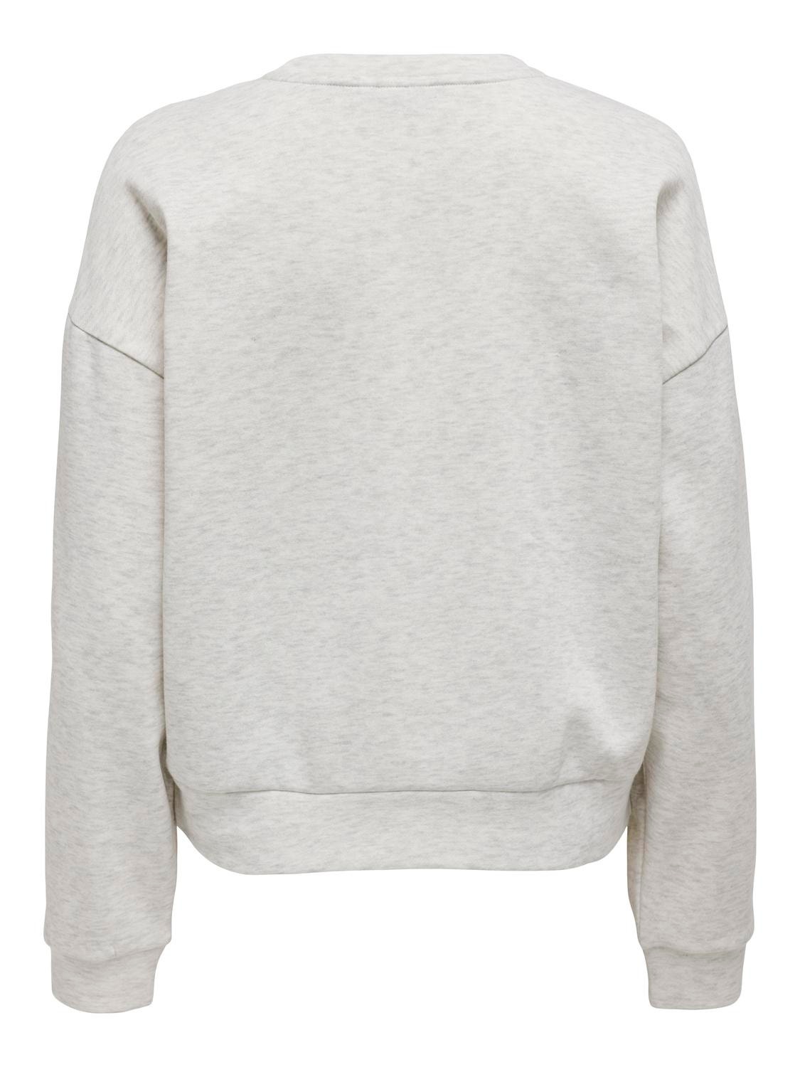 ONLY Normal geschnitten Rundhals Sweatshirt -Light Grey Melange - 15307607