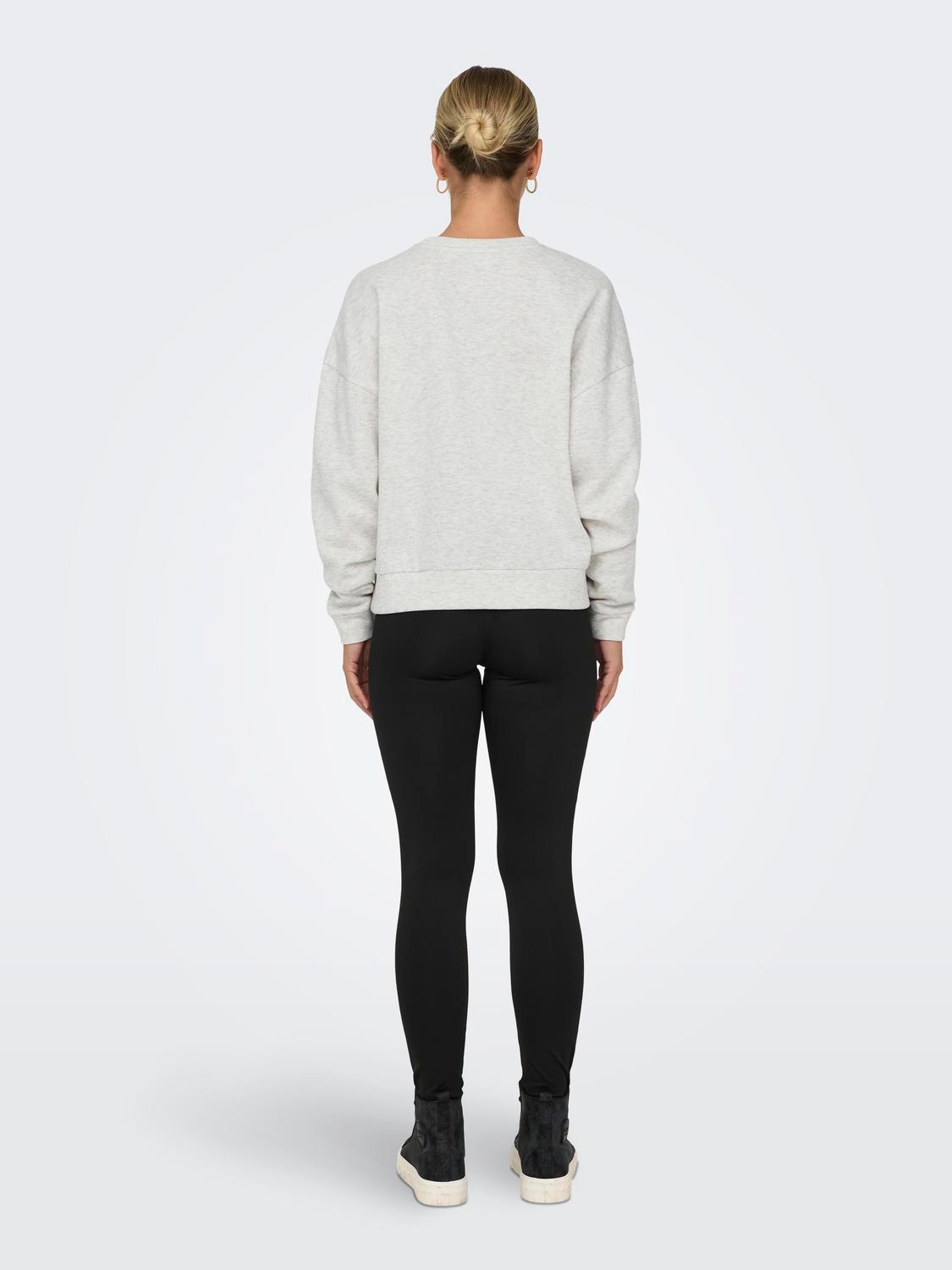 ONLY O-neck sweatshirt -Light Grey Melange - 15307607