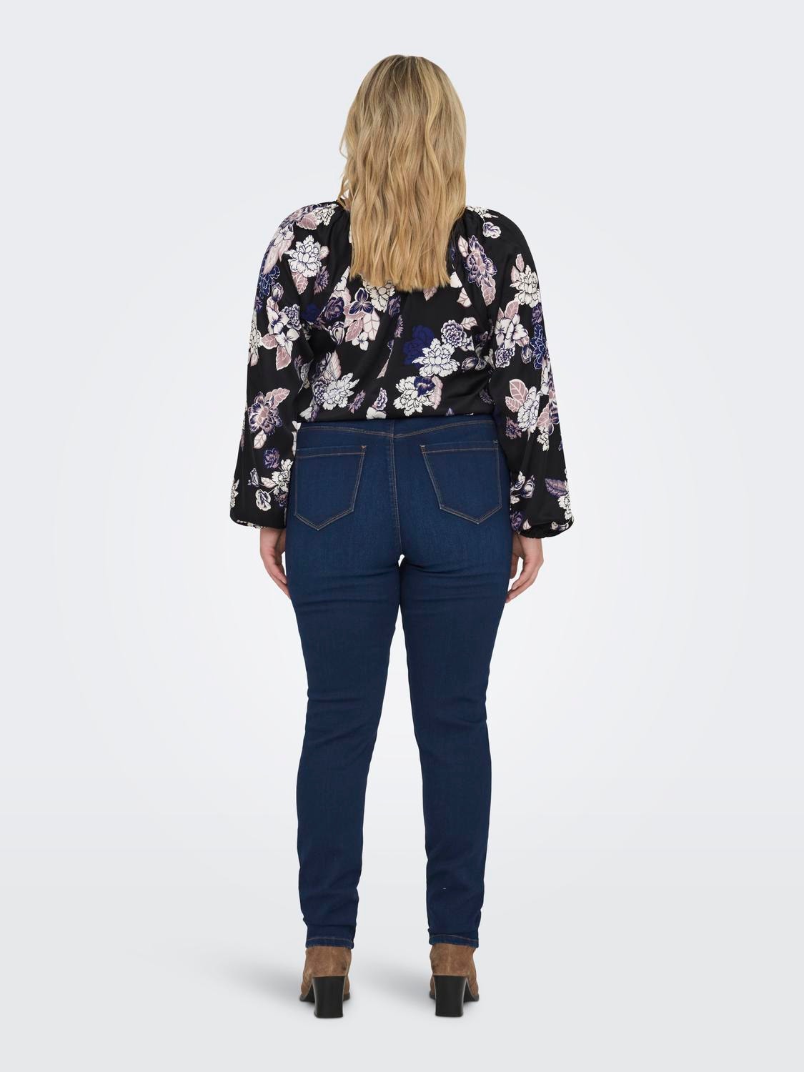 ONLY Skinny Fit Mid waist Jeans -Dark Blue Denim - 15307666