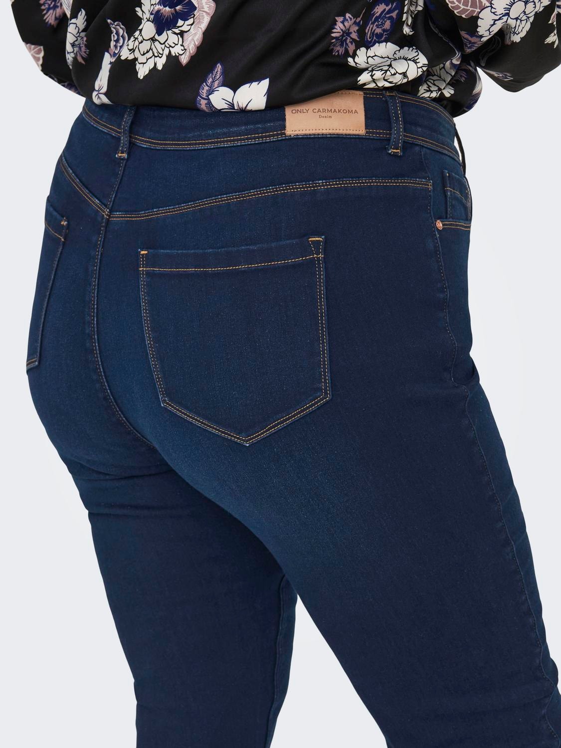 ONLY Skinny Fit Mid waist Jeans -Dark Blue Denim - 15307666