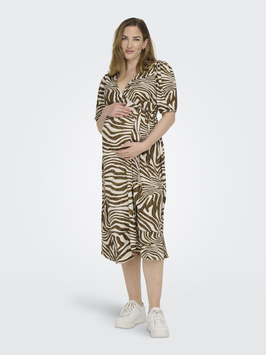 ONLY Mama midi wrap kjole -Carafe - 15307716