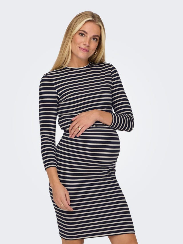 ONLY Normal geschnitten Rundhalsausschnitt Maternity Kurzes Kleid - 15307717