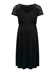 ONLY Regular Fit Crew neck Maternity Kort kjole -Black - 15307724