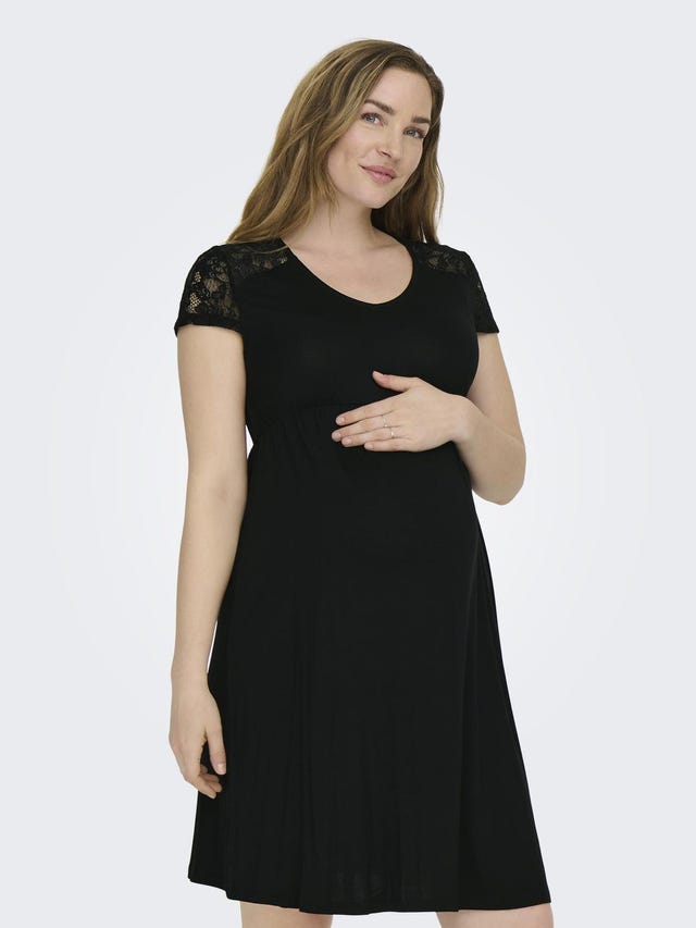 ONLY Normal geschnitten Rundhalsausschnitt Maternity Kurzes Kleid - 15307724