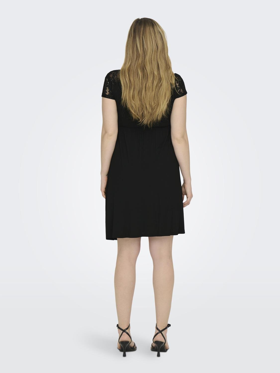 ONLY Normal passform Rundringning Graviditet Kort klänning -Black - 15307724