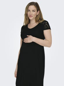 ONLY Regular fit Ronde hals Zwangerschap Korte jurk -Black - 15307724