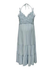 ONLY Mama maxi dress with lace detail -Blue Mirage - 15307849