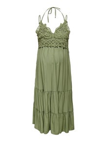 ONLY Mama maxi dress with lace detail -Capulet Olive - 15307849