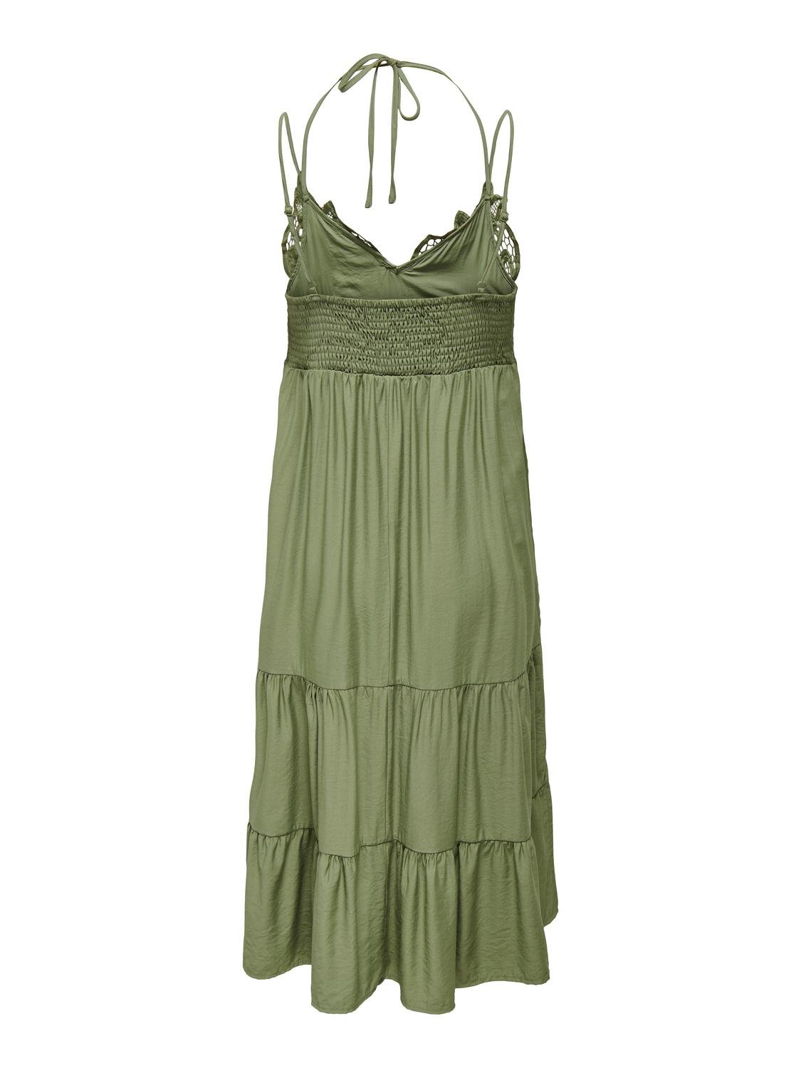 ONLY Normal geschnitten Splitneck Maternity Langes Kleid -Capulet Olive - 15307849