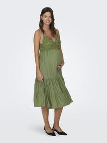 ONLY Regular Fit Splitthals Maternity Lang kjole -Capulet Olive - 15307849