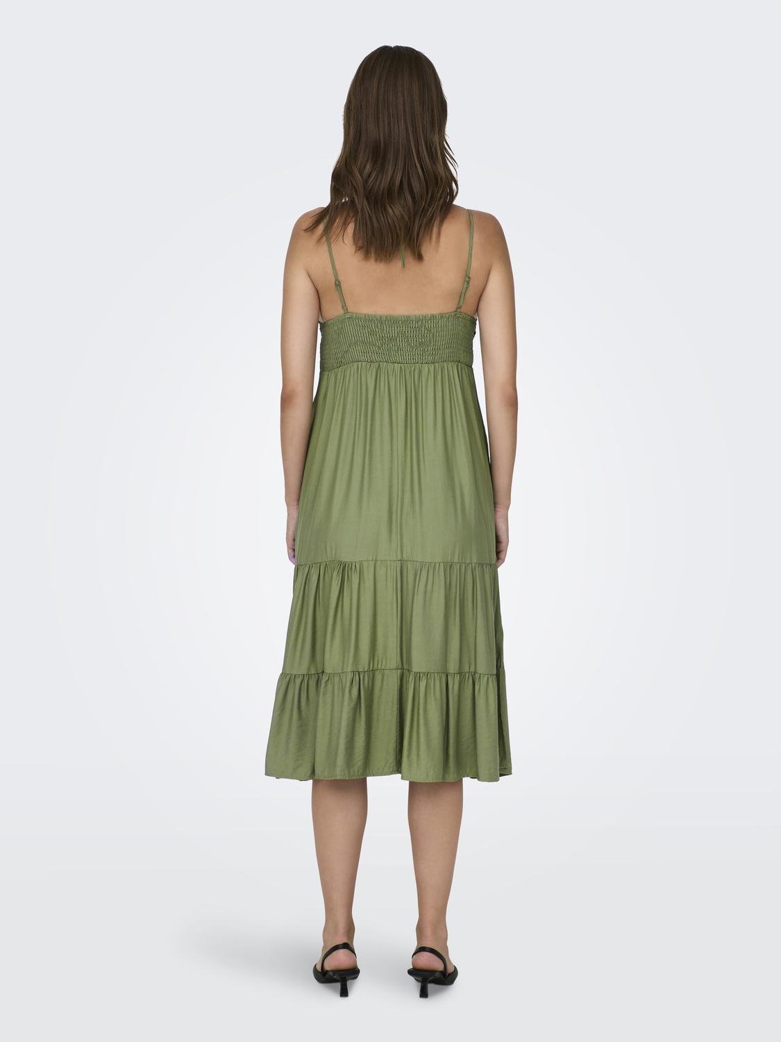 ONLY Normal geschnitten Splitneck Maternity Langes Kleid -Capulet Olive - 15307849