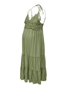 ONLY Regular fit Split hals Zwangerschap Lange jurk -Capulet Olive - 15307849