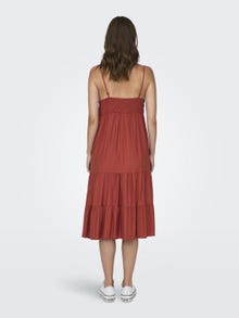 ONLY Normal geschnitten Splitneck Maternity Langes Kleid -Baked Clay - 15307849