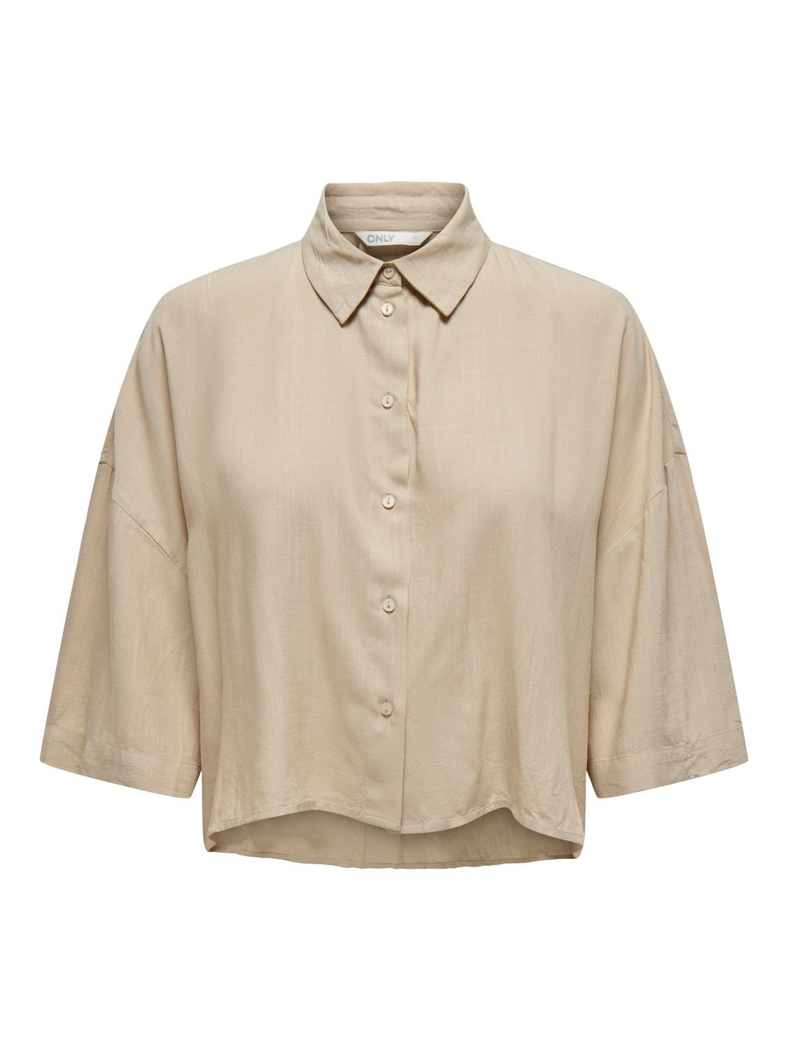 ONLY Regular Fit Shirt collar Dropped shoulders Shirt -Humus - 15307870