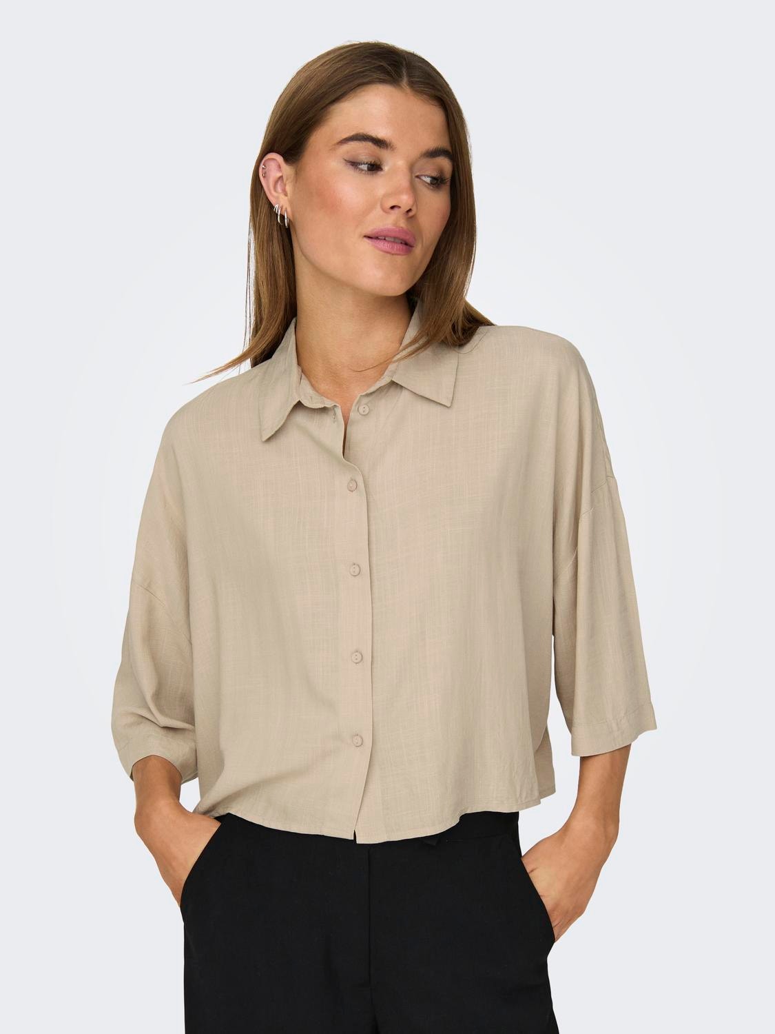 ONLY Shirt with short sleeves -Humus - 15307870