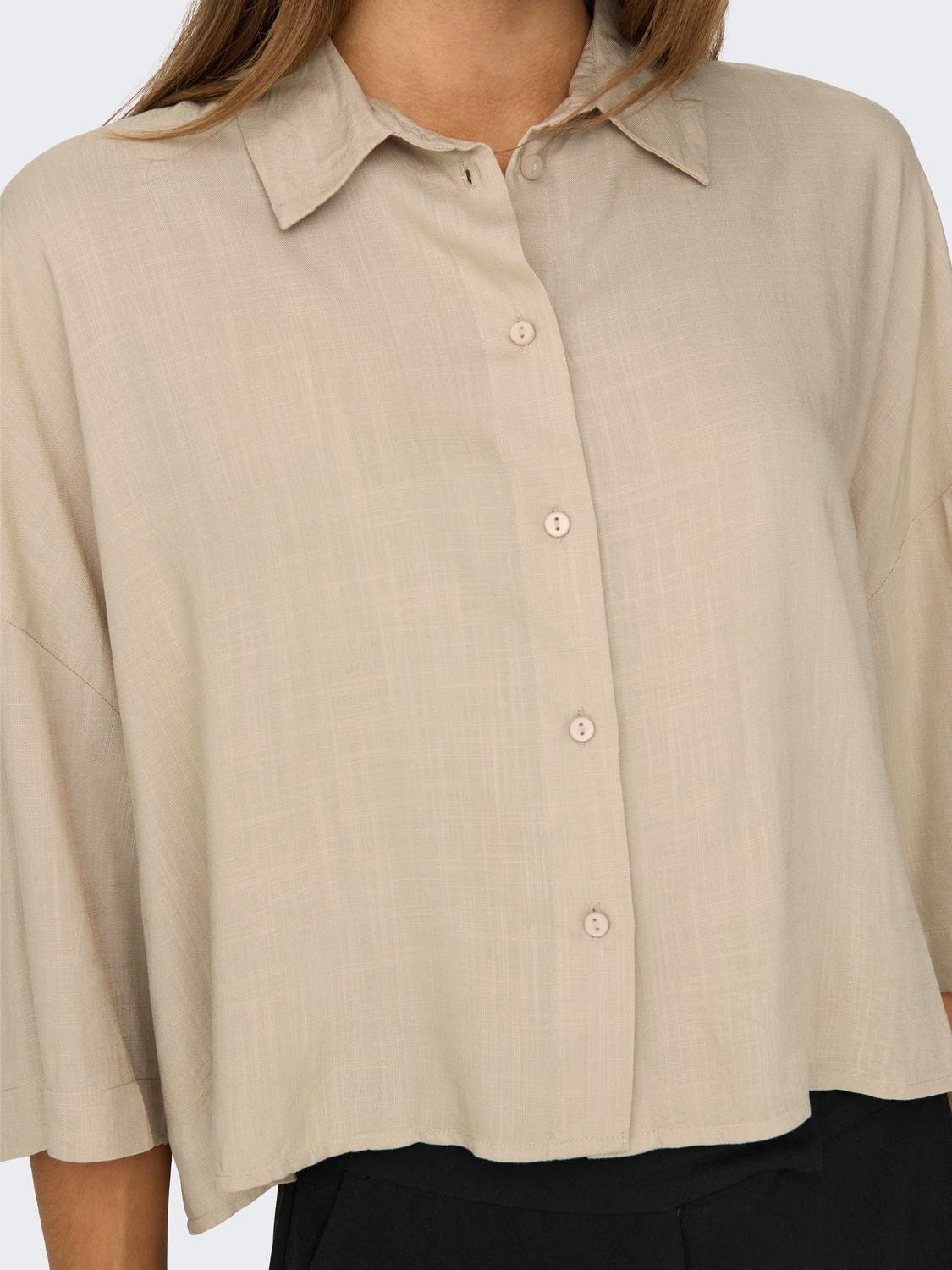 ONLY Regular Fit Shirt collar Dropped shoulders Shirt -Humus - 15307870