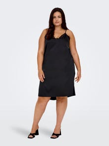 ONLY Curvy mini satin night dress -Black - 15307902