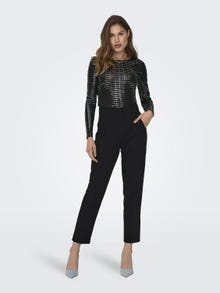 ONLY O-neck glitter top -Black - 15307928