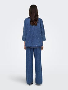 ONLY Oversize Fit Shirt collar High cuffs Shirt -Medium Blue Denim - 15307936