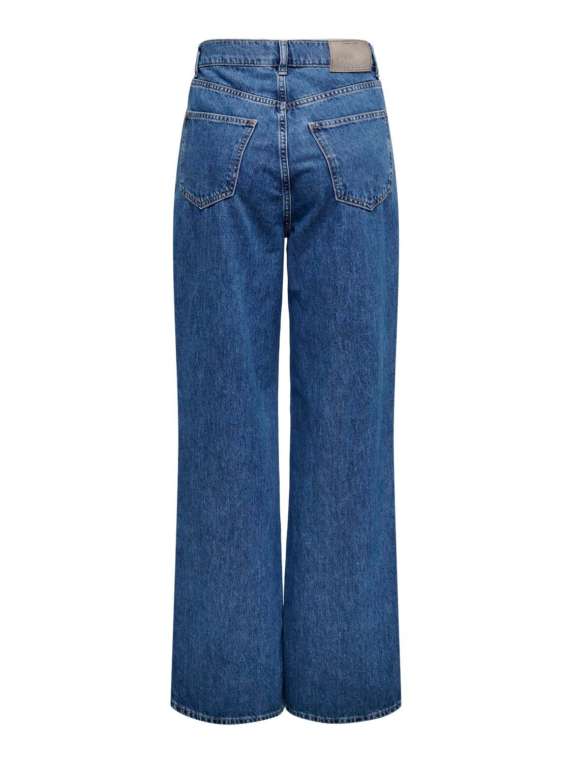 ONLY ONLHope High Waist Wide Jeans -Medium Blue Denim - 15307937