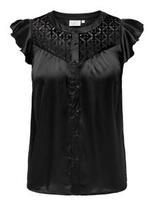 ONLY Curvy o-neck top -Black - 15308064