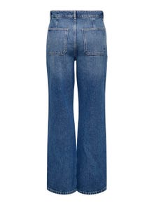ONLY Jeans Wide Leg Fit Taille haute -Medium Blue Denim - 15308196