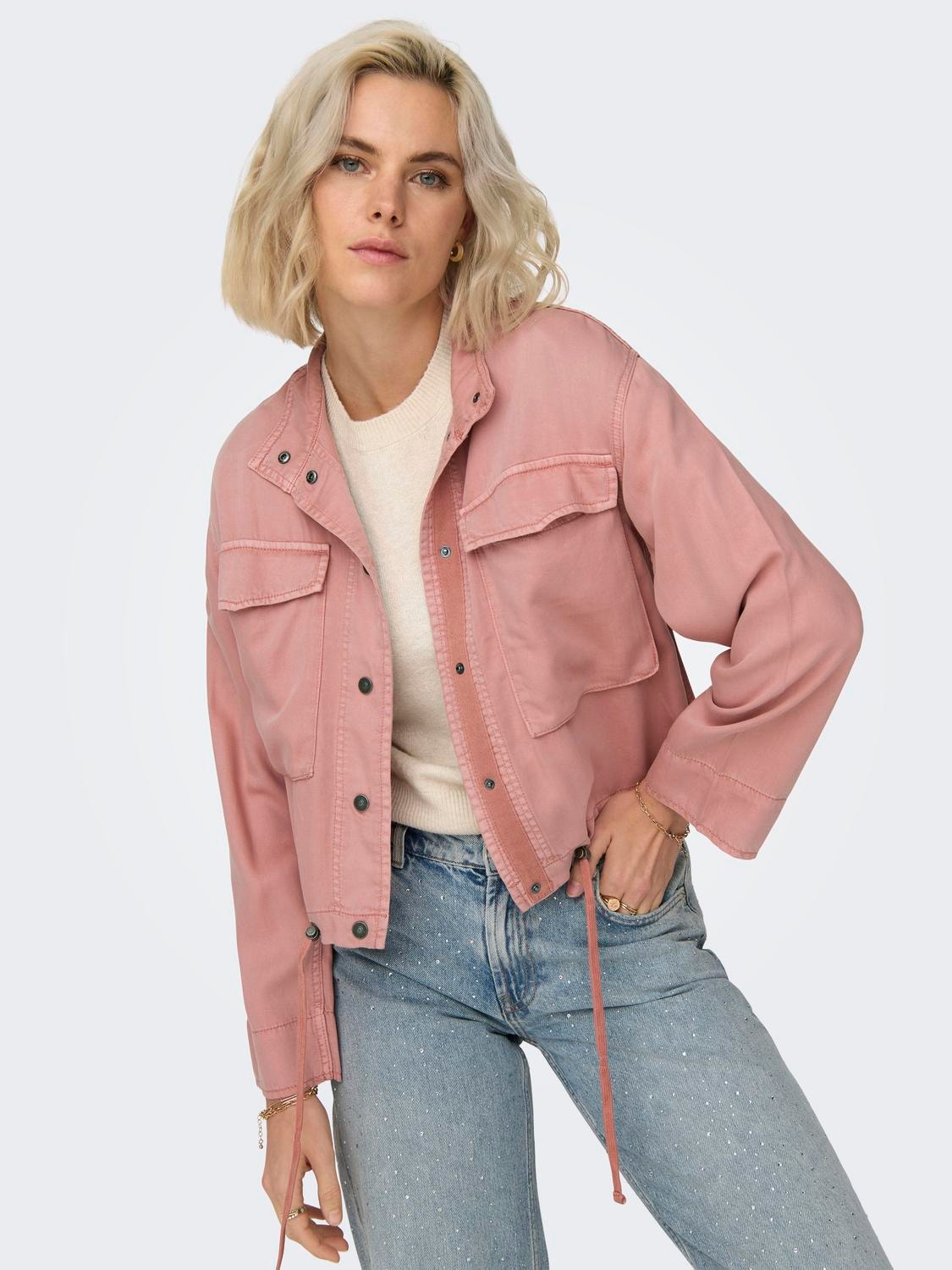 ONLY High stand-up collar Jacket -Old Rose - 15308202