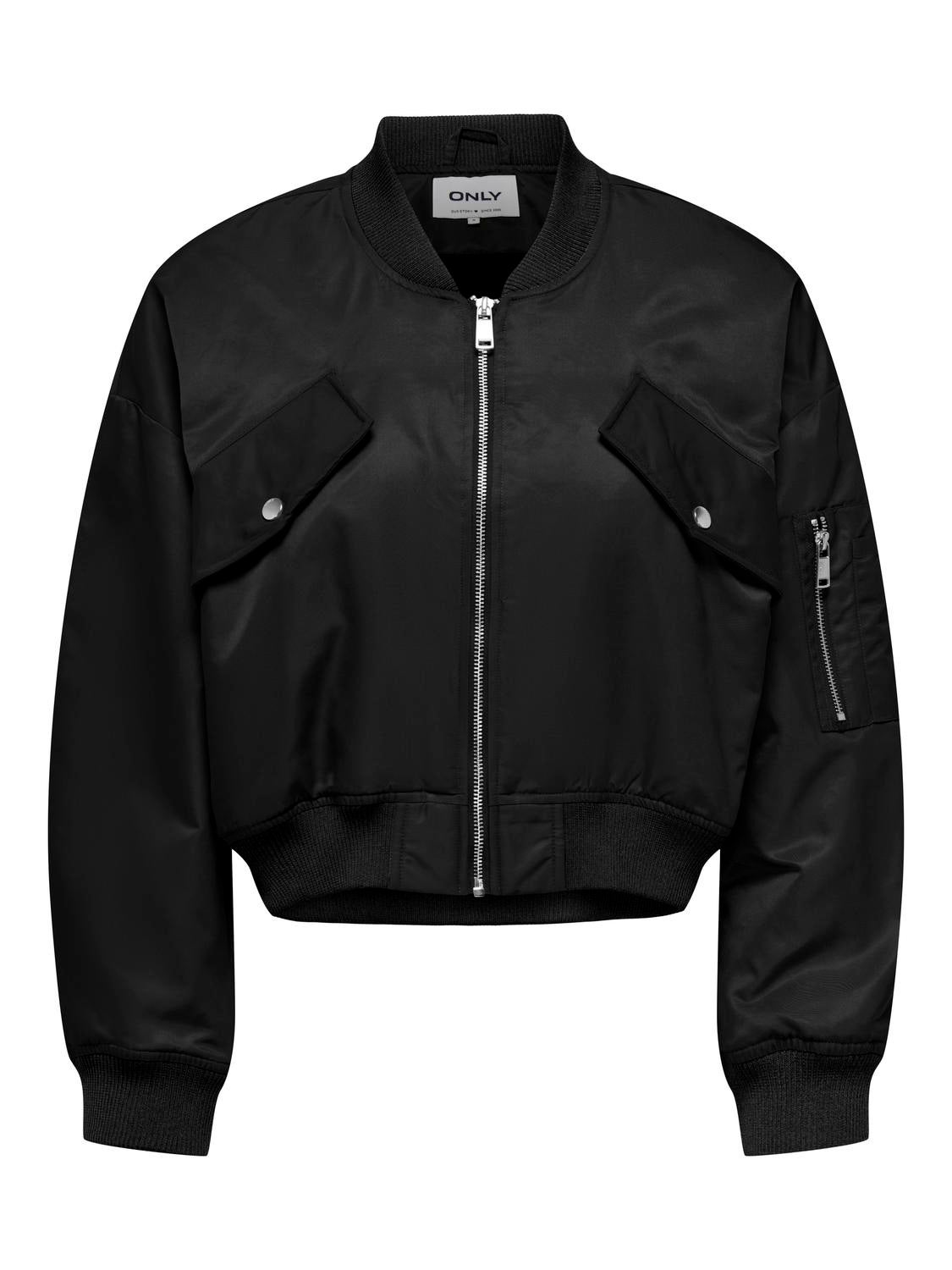 Short black shop bomber jacket