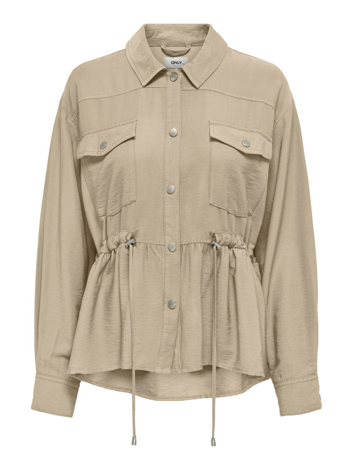 ONLY Short jacket with adjustable belt -White Pepper - 15308615