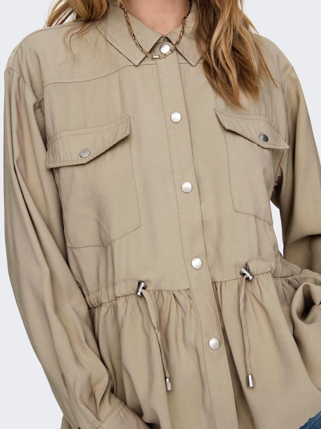 ONLY Short jacket with adjustable belt -White Pepper - 15308615
