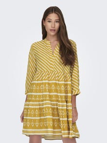 ONLY Normal geschnitten V-Ausschnitt Kurzes Kleid -Tawny Olive - 15308686