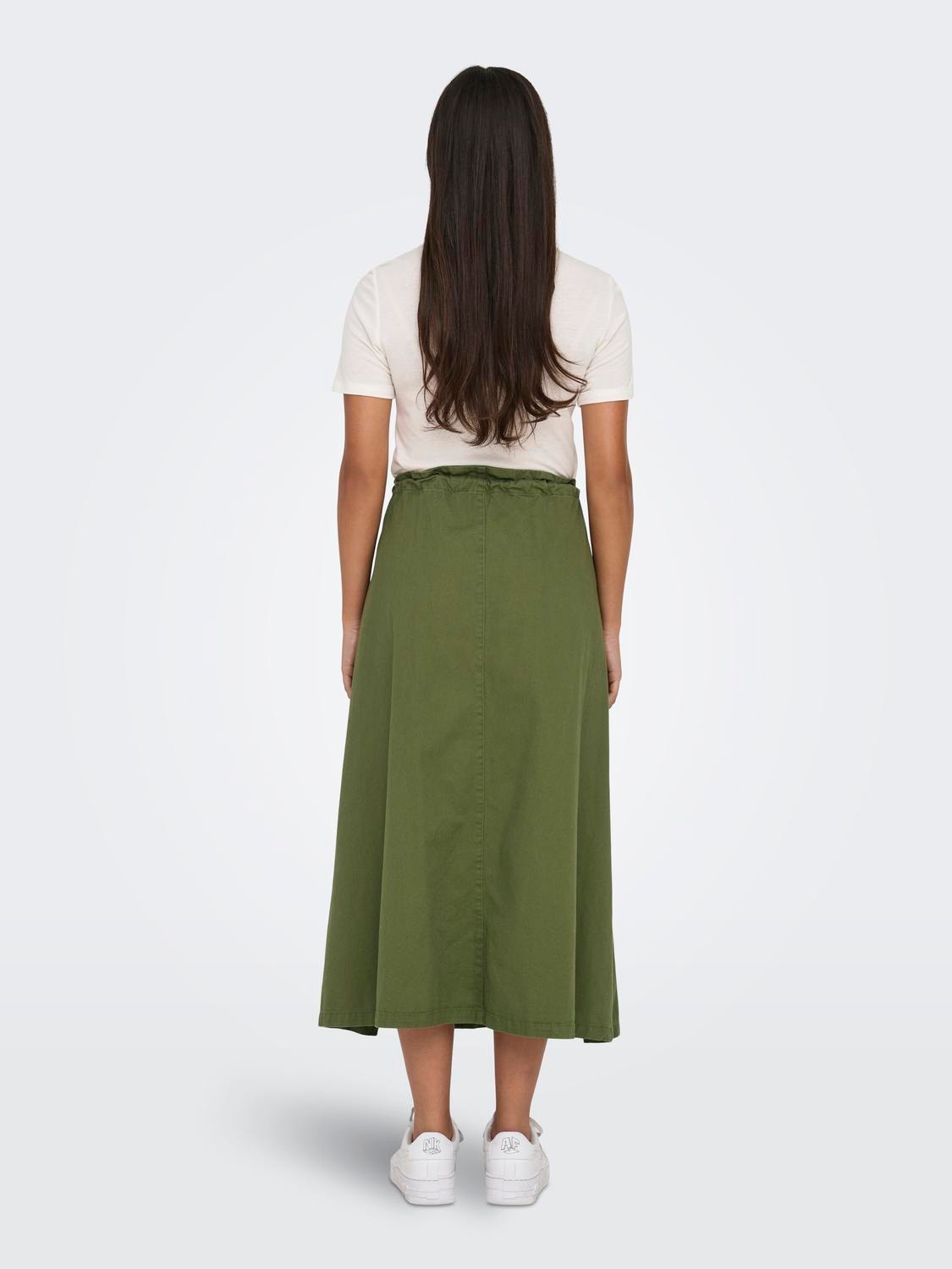 ONLY Mid waist Long skirt -Capulet Olive - 15308771