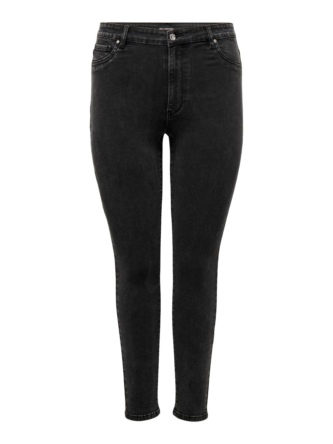 ONLY Skinny Fit High waist Jeans -Washed Black - 15308787