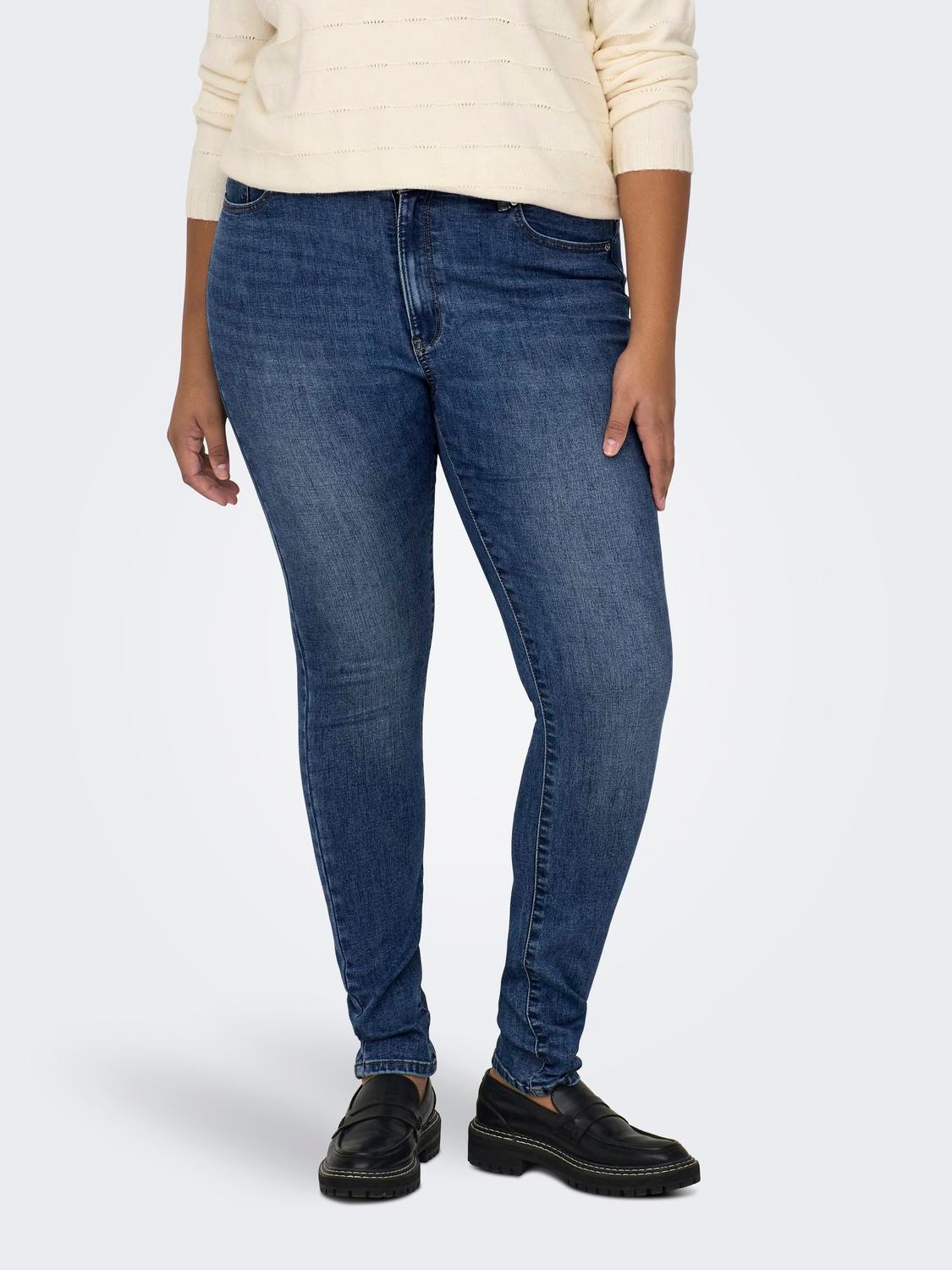 ONLY Skinny Fit Høy midje Jeans -Medium Blue Denim - 15308802