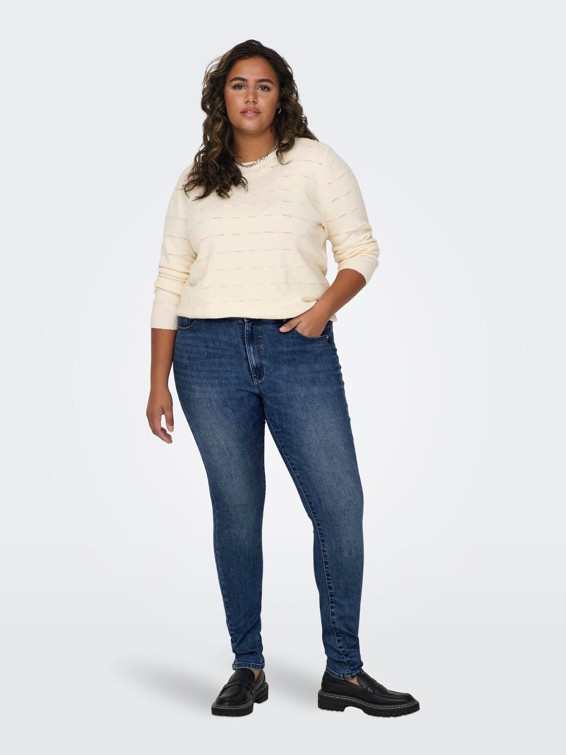 ONLY Jeans Skinny Fit Vita alta -Medium Blue Denim - 15308802