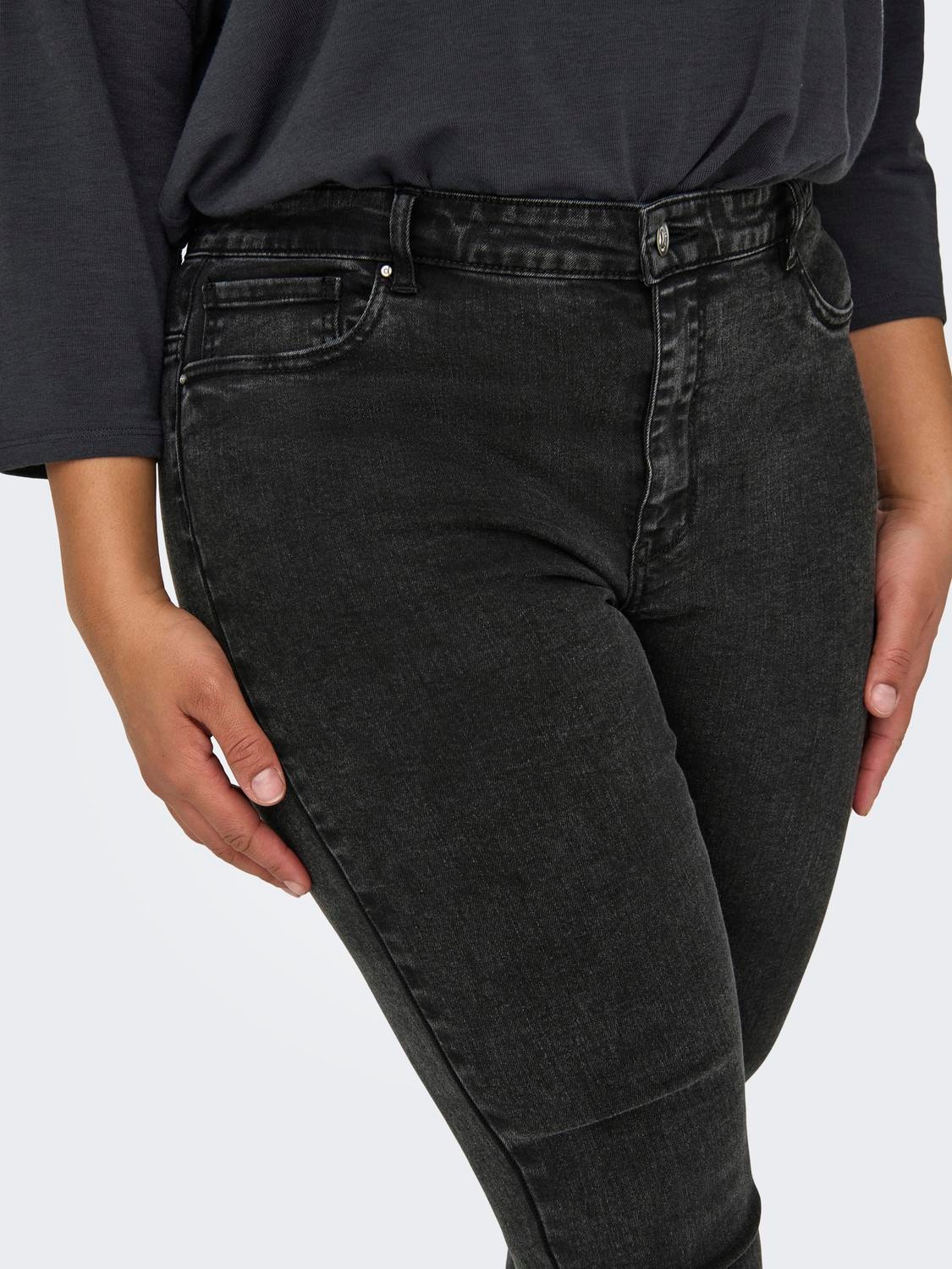 ONLY Skinny Fit Hög midja Jeans -Washed Black - 15308803