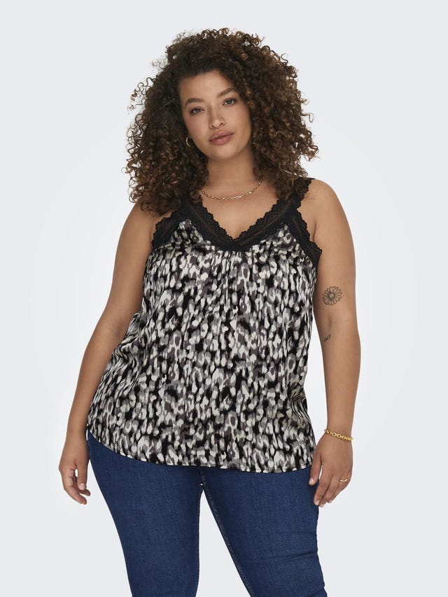 ONLY Curvy v-neck top with lace - 15308828