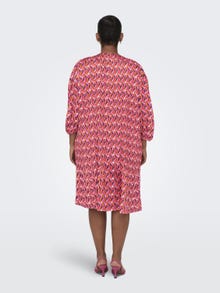 ONLY Curvy midi v-neck sateen dress -Teaberry - 15308830