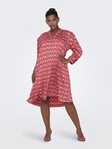 ONLY Normal geschnitten V-Ausschnitt Kurzes Kleid -Teaberry - 15308830