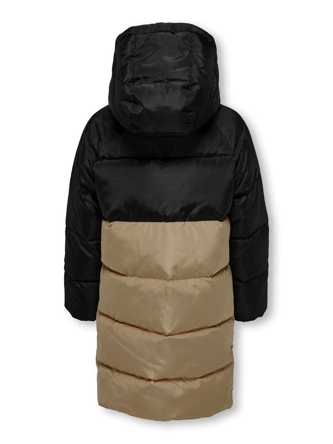 ONLY Long jacket with hood -Black - 15308847