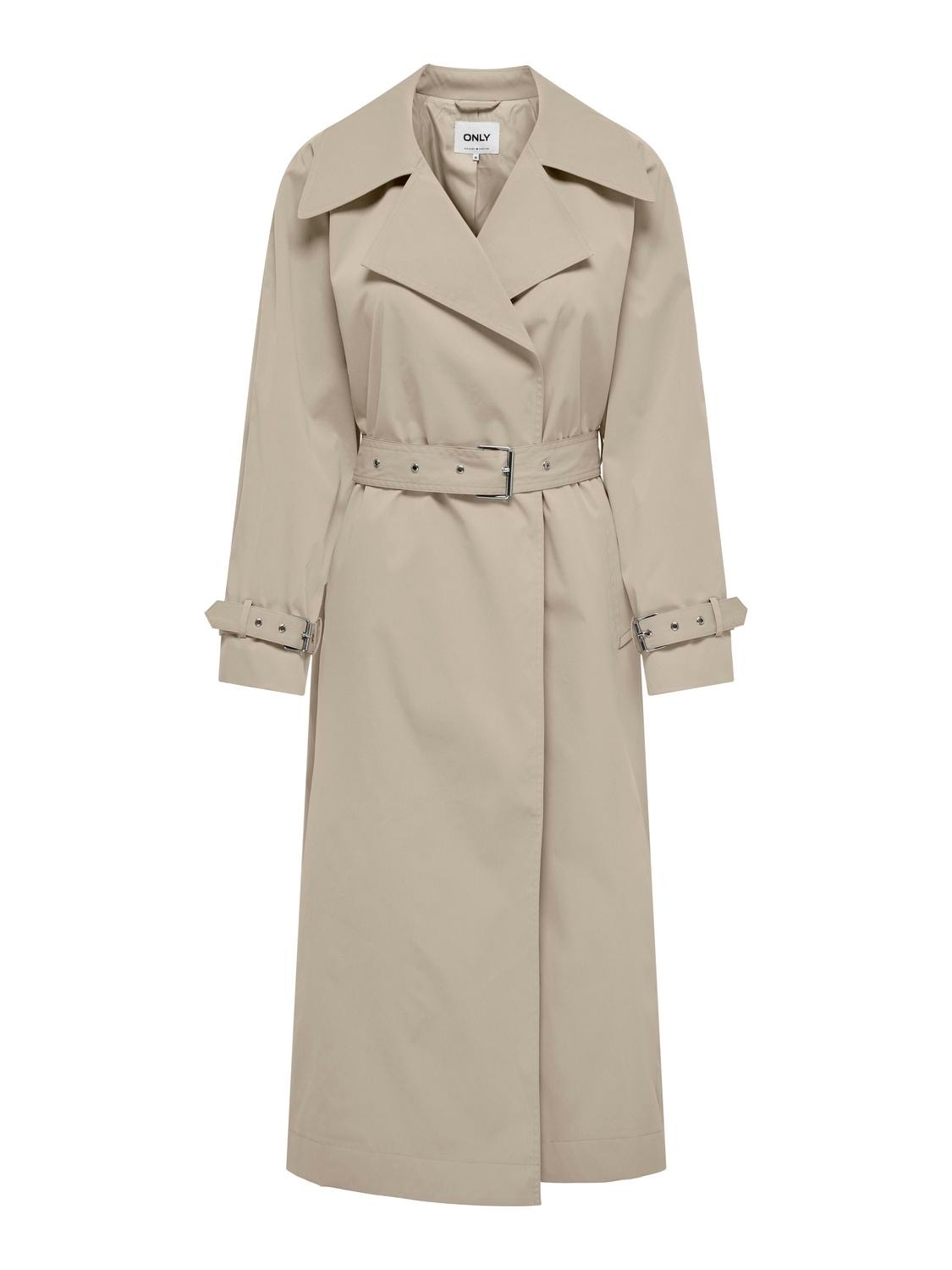 ONLY Lang trenchcoat -White Pepper - 15308860
