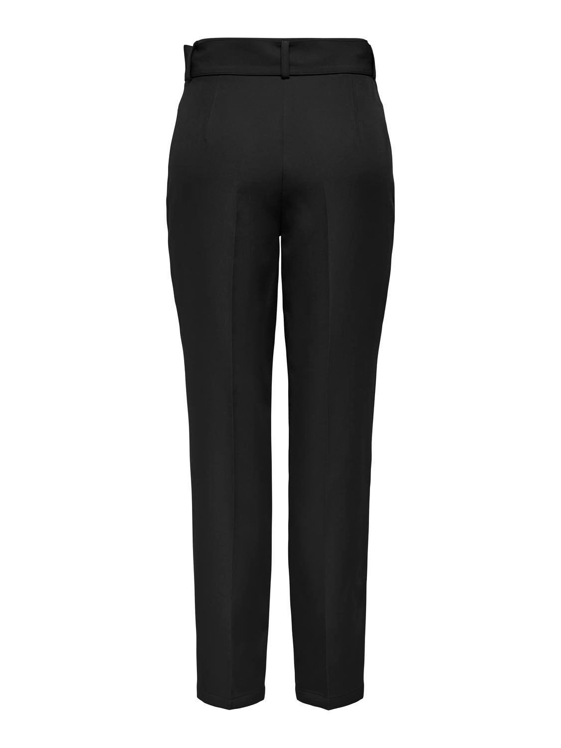ONLY Pantalones Corte straight Cintura alta -Black - 15308873